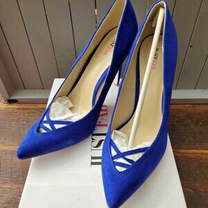 Just Fab Cobalt blue Suede pointed toe heels